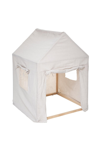 Atmosphera Casuta copii Safari, lemn de pin si panza textila, 77x115 cm, bej