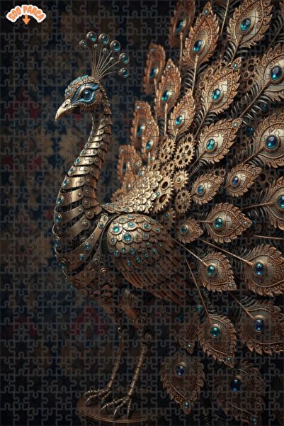 Esranın Dünyası لوحة زيتية ميكانيكية على شكل طائر الطاووس، مزدوج الطبقات إطار...