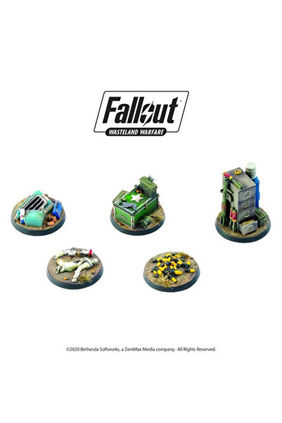 Modiphius Fallout Πολεμική Περιοχή: Σετ Σημαδιών Στόχων, 2 μινιατούρες ρητίνη...