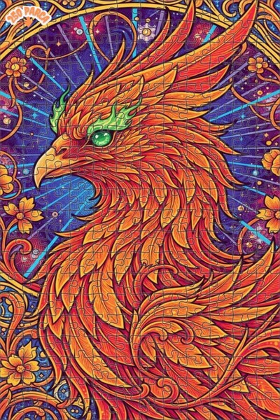 Esranın Dünyası لغز خشبي رائع بإطار مزدوج الطبقات بمظهر لوحة زيتية لطائر الفي...