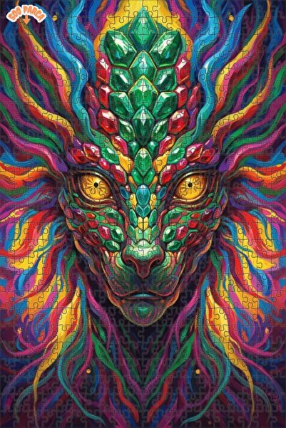 Esranın Dünyası Mysterious Ancient Dragon Oil Painting Lookalike Double-Layer...