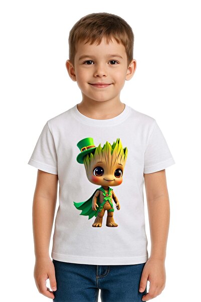 SEDİRLİ Unisex Groot Printed Kids T-Shirt Cotton Combed Cotton Fabric