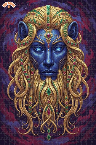 Esranın Dünyası Magical Lion Face Oil Painting Lookalike Double-Layer Framed ...