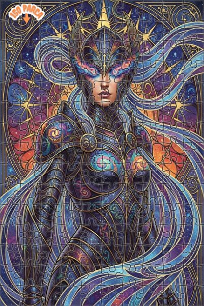 Esranın Dünyası لغز خشبي بإطار مزدوج الطبقات بمظهر لوحة زيتية لامرأة محاربة ف...