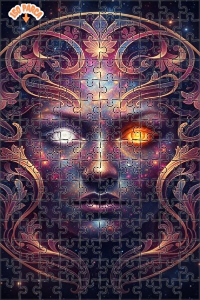 Esranın Dünyası The Face of the Universe Oil Painting Look Double Layer Frame...