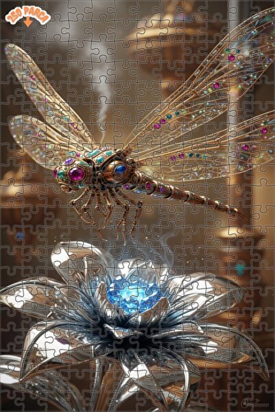 Esranın Dünyası لغز خشبي ميكانيكي على شكل تنين محارب وزهرة كريستالية مزيتة مك...