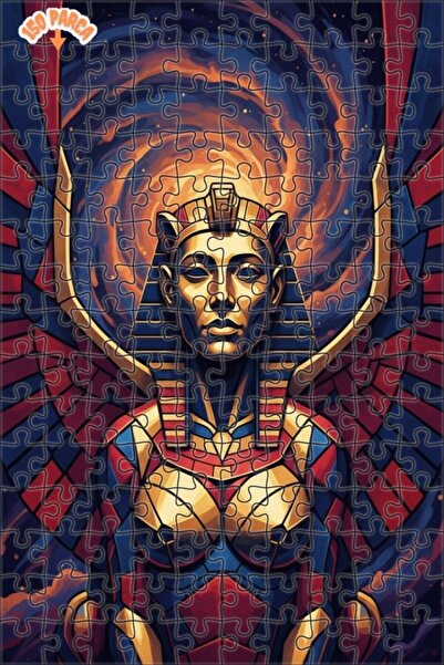 Esranın Dünyası Nebula Winged Pharaoh Oil Painting Lookalike Double-Layer Fra...