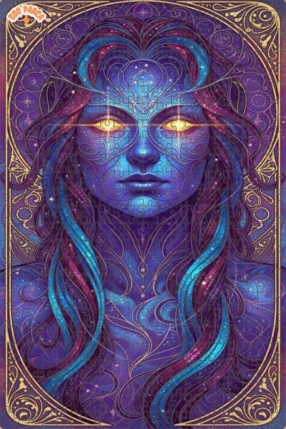 Esranın Dünyası لغز خشبي بإطار ذو طبقتين بمظهر لوحة زيتية لإلهة الكون الفلكية...