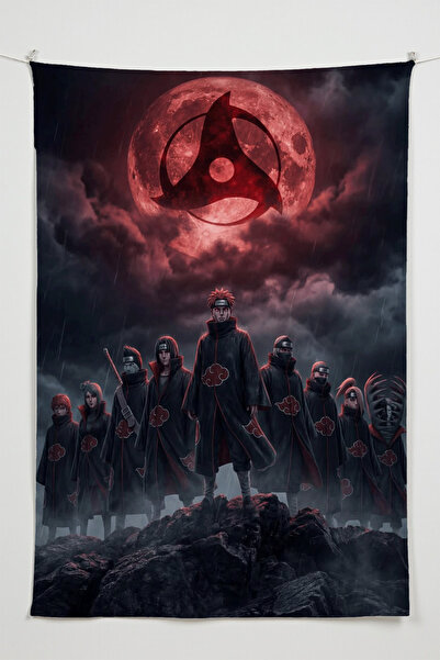 Charmbi Akatsuki Naruto Themed Wall Cloth – Large Size Tapestry Wall Decor, G...