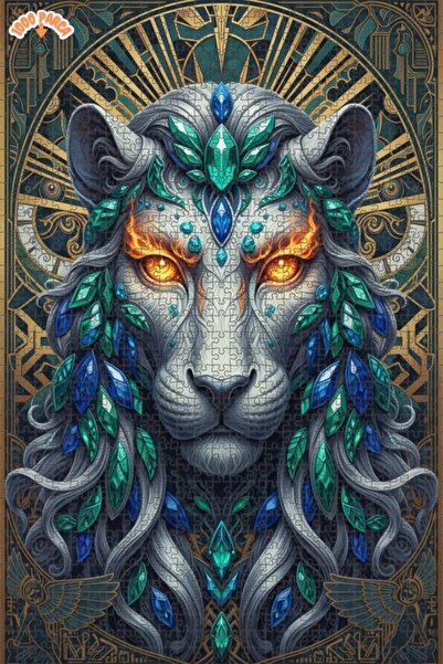 Esranın Dünyası Asil Leo Artist Furry-Eyed Framed Wooden Puzzle 1000 Pieces 7...