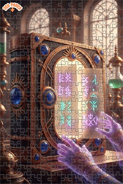 Esranın Dünyası Mysterious Runic Book Oil Painting Lookalike Double-Layer Fra...