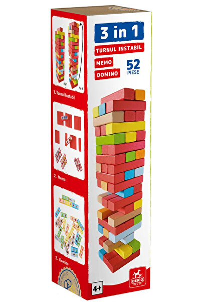 Deico Games Joc 3 in 1 Turnul Instabil, Memo si Domino