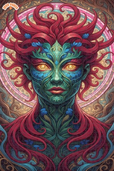 Esranın Dünyası Fantastic Face Watercolor Look Art Wooden Puzzle 1000 Pieces ...