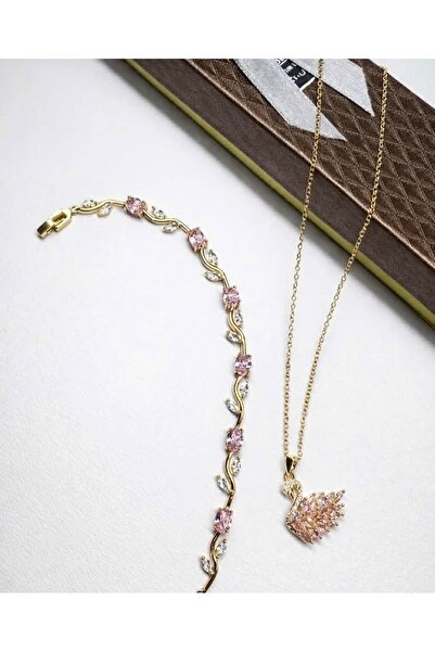 ArtBDesign Lale Bileklik ve Kuğu Kolye Sevgiliye Hediye