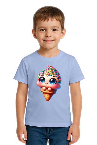 SEDİRLİ Unisex Ice Cream με τύπωμα Παιδικό T-Shirt Βαμβάκι από χτενισμένο βαμ...