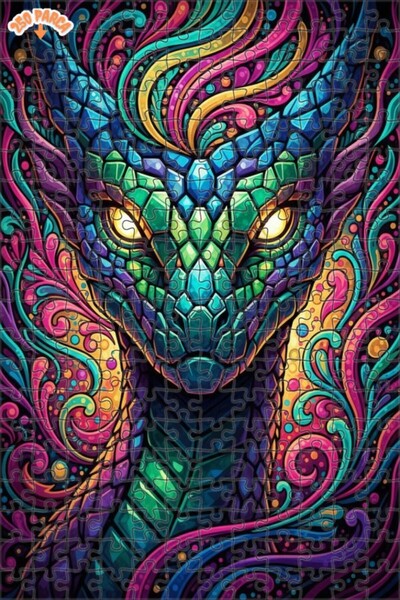 Esranın Dünyası Mysterious Dragon Art Double Layer Framed Wooden Puzzle 250 P...