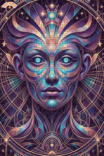 Esranın Dünyası Alien Conscious Abstract Art Lookalike Double-Layer Framed Wo...