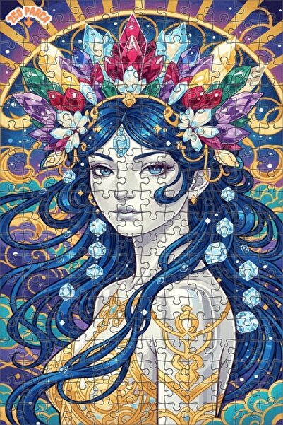 Esranın Dünyası لغز خشبي للسيدات من كريستال كراون ميستيك مكون من مزدوج الطبقا...