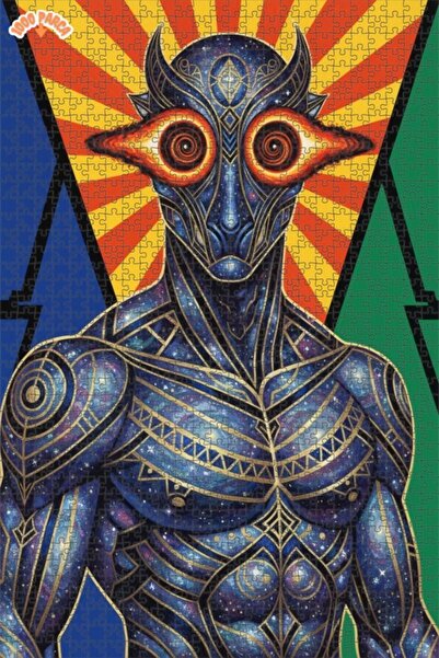 Esranın Dünyası Cosmic Entity Oil Painting Lookalike Double-Layer Framed Wood...