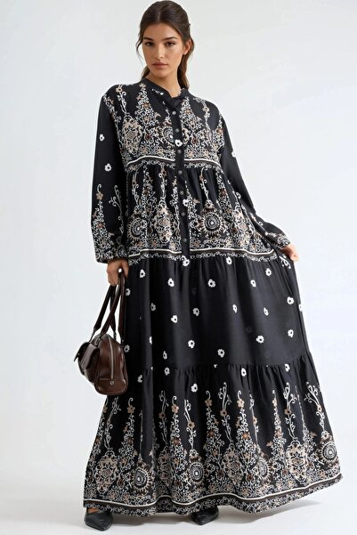 Hiccup Rahat Ke Glittery Patterned V-Neck Maxi Dress