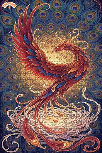 Esranın Dünyası Gorgeous Phoenix Oil Painting Look Double Layer Framed Wooden...
