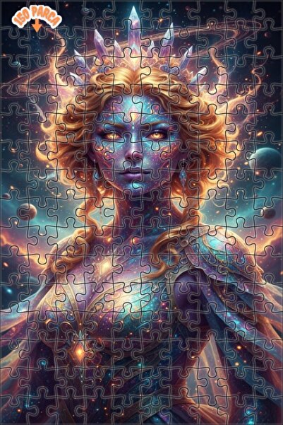 Esranın Dünyası Galactic Queen Oil Painting Look Double Layer Framed Wooden P...