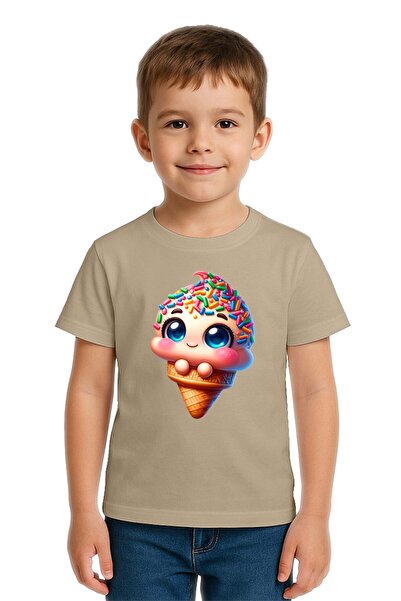SEDİRLİ Unisex Ice Cream με τύπωμα Παιδικό T-Shirt Βαμβάκι από χτενισμένο βαμ...