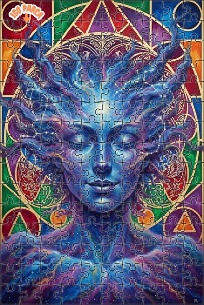 Esranın Dünyası Cosmic Energy Portrait Oil Painting Look Modern Double-Layer ...