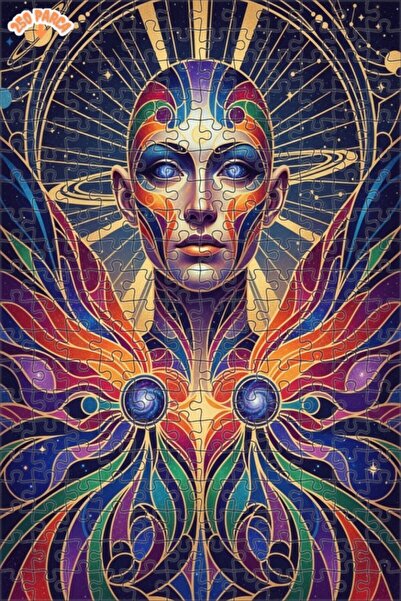 Esranın Dünyası لوحة زيتية تجريدية ذات طابع عالمي، لغز خشبي مكون من مزدوج الط...