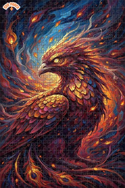 Esranın Dünyası سيد اللهب زمرد فينيكس لوحة زيتية مزدوج الطبقات بازل خشبي مؤطر...