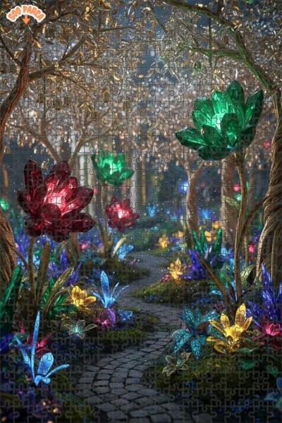 Esranın Dünyası Crystal Forest Road Oil Painting-Looking Art Double-Deck Fram...