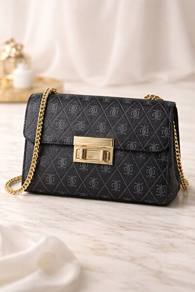 luwian Women's Patterned Chain Strap Piece Set Clutch Bag