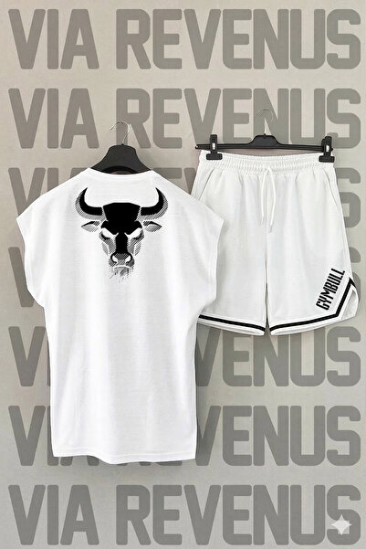 Vordevia Boğa Printed Zero Sleeve Sports Tshirt and Shorts Sports Training Set