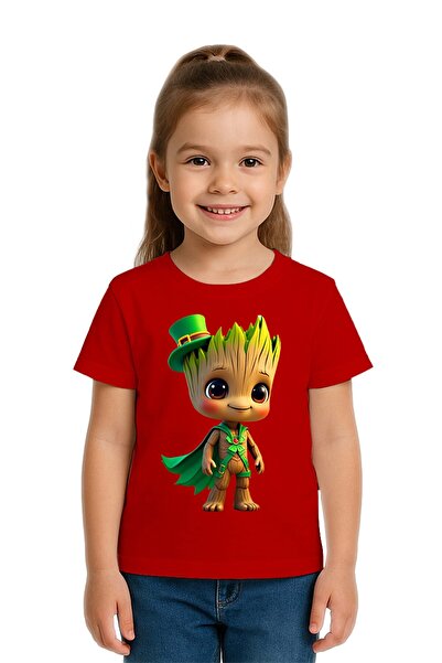SEDİRLİ Unisex Groot Printed Kids T-Shirt Cotton Combed Cotton Fabric