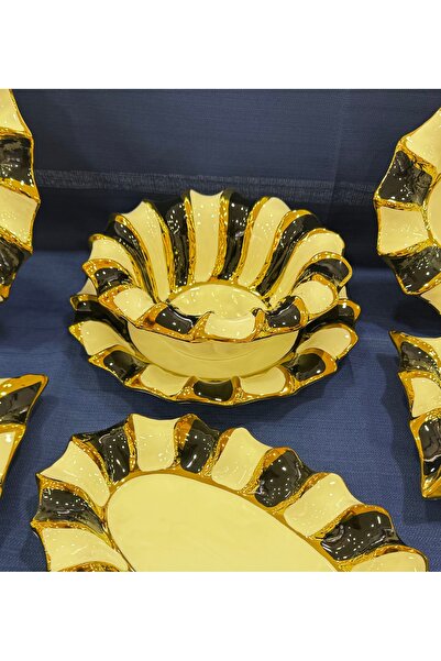 hediye Esterhomedecor Round Pit Presentation Plate Rosey Single Piece