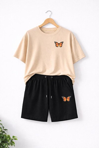 zeag Women's Minimal Heart Printed Shorts and T-Shirt Set