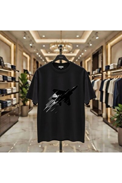 playwear Tricou cu gât rotund, imprimat, 100% bumbac, supradimensionat, cu cr...