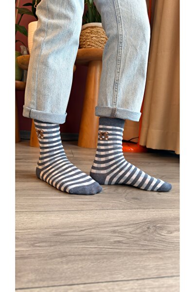 Çorap Çarşı Ayıcık Desenli Uzun Çorap