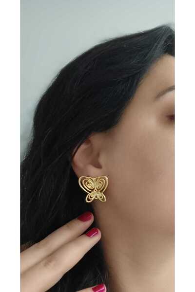 shop Innocence Museum Füsun Butterfly Earrings Stainless Steel Women's Earrin...
