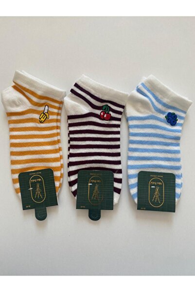 Missbella Socks Striped Mini Fruit-Themed Youth & Adult Unisex 3-Pack Socks