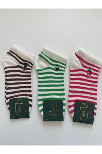 TMR Striped Fruity Youth/Adult Unisex 3-Pack Socks