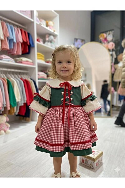 Sare Çocuk Giyim Girl Child Red Gingham Green Spanish K Sleeve Detail Design ...