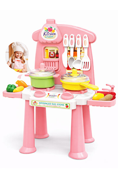 a v d a Pembe Mini Oyuncak Mutfak Seti – Tencereli Ocaklı Meyve Sebze Aksesua...