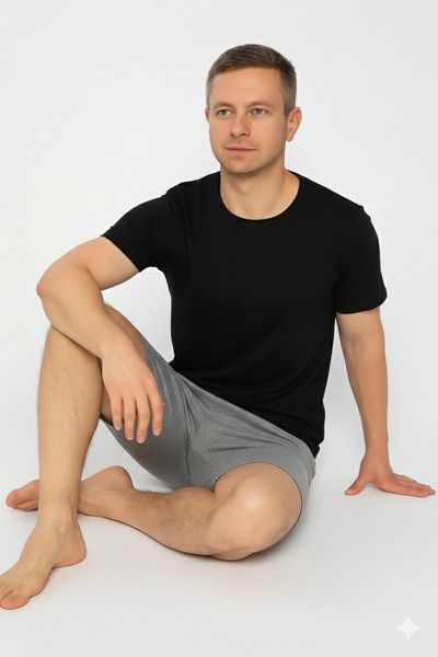 Arnetta Pijama bărbați negru-gri