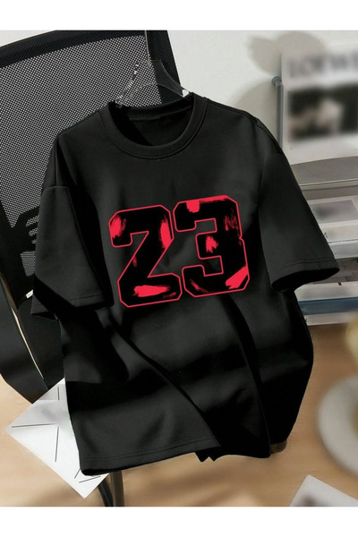 SIYAH Baskılı Oversize Unisex Tshirt