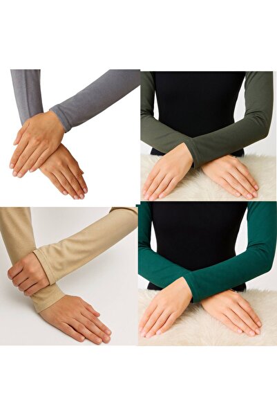 ALDAIYR 4 Pcs Hijab Sleeves Combed Cotton Prayer Sleeves Kol2908