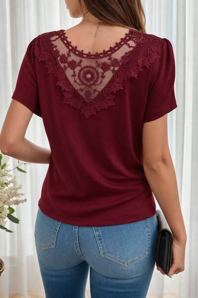 DRESSIFY WOMEN’S FASHION Γυναικεία κοντομάνικη μπλούζα βισκόζης με λαιμόκοψη