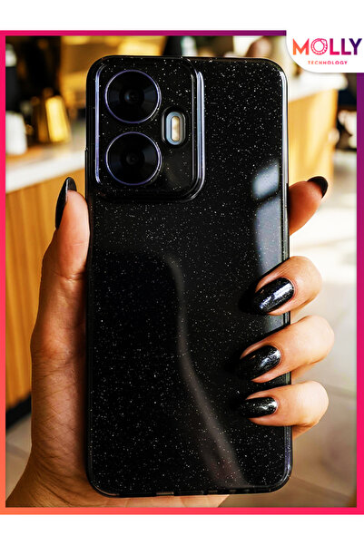Molly Black Berry S Glittery Glossy Luxury Silicone Case for Realme C55