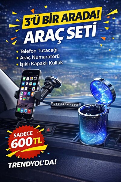 Home Telescopic Phone Holder, Odorless Lighted Ashtray, Number Counter. 3 Pro...