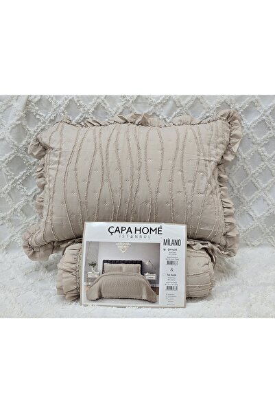 Çapa Home Milano Stone Wash Sakallı Ultrasonic Fırfırlı Çift Kişilik Yatak Ör...